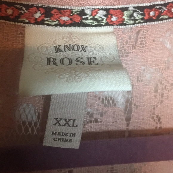 KNOX ROSE BOHO BUTTON FRONT TIE BOTTOM SHIRT SIZE XXL - Picture 2 of 4